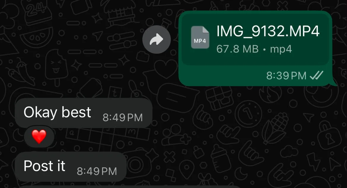 Client feedback message